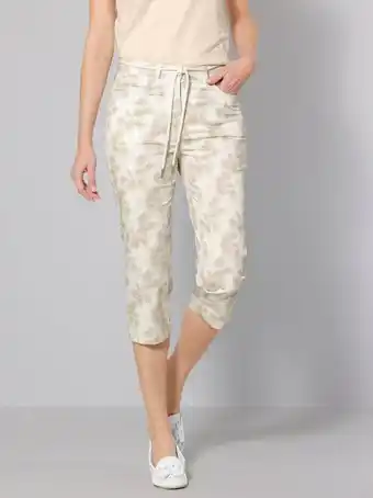 Klingel Capribroek met bladerenmotief paola ecru/taupe aanbieding