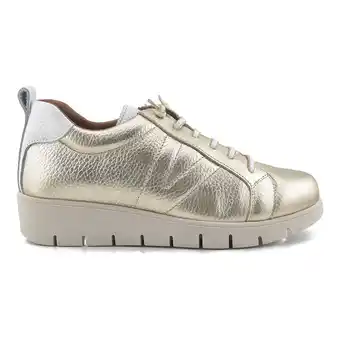 Spartoo Chamby lage sneakers zapatillas casual doradas de piel by aanbieding