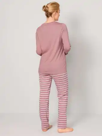 Klingel Pyjama met gestreepte broek harmony rozenhout aanbieding