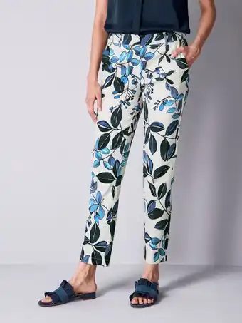 Klingel Broek met bloemenprint alba moda blauw/multicolor aanbieding