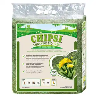 Zooplus 3x600g paardenbloem chipsi sunshine bio plus bergweidehooi bijvoer knaagdier aanbieding