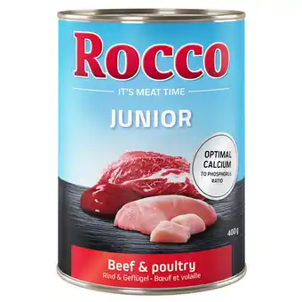 Zooplus 24x400g junior rund + calcium rocco hondenvoer aanbieding