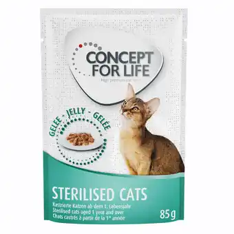 Zooplus 24x85g sterilised cats in gelei concept for life kattenvoer aanbieding