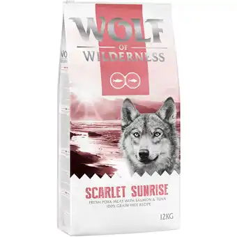 Zooplus 2x12kg 'scarlet sunrise' zalm & tonijn wolf of wilderness hondenvoer aanbieding