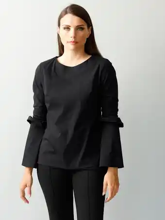 Klingel Blouse met grote volant alba moda zwart aanbieding