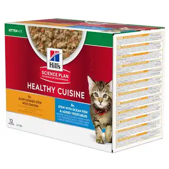 Zooplus Hill's science plan kitten healthy cuisine met kip & oceaanvis - 24 x 80 g aanbieding