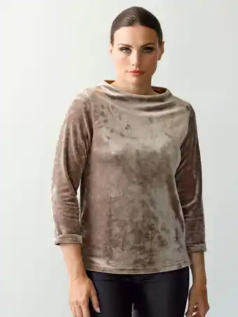 Klingel Shirt met vrouwelijke halslijn alba moda taupe aanbieding