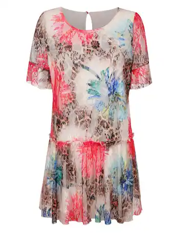 Klingel Strandjurk met kant en volants allover alba moda multicolor aanbieding