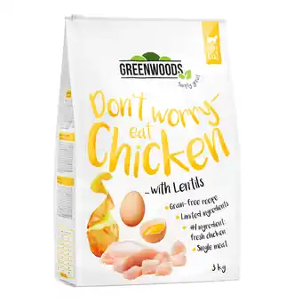 Zooplus 3x3kg kip met linzen, aardappel en ei greenwoods kattenvoer aanbieding