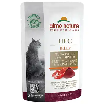 Zooplus 24x 55g almo nature hfc jelly pouch tonijnfilet en kreeft kattenvoer nat aanbieding