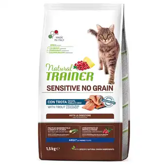 Zooplus 2x1,5kg forel no grain natural trainer droogvoer voor katten aanbieding