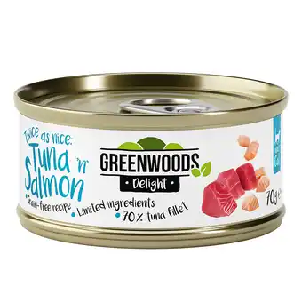 Zooplus Greenwoods delight tonijnfilet met zalm 48 x 70 g aanbieding