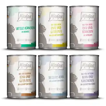 Zooplus Economy pack: 24x400g mixpack mjamjam mix 2 (6 soorten) nat kattenvoer aanbieding