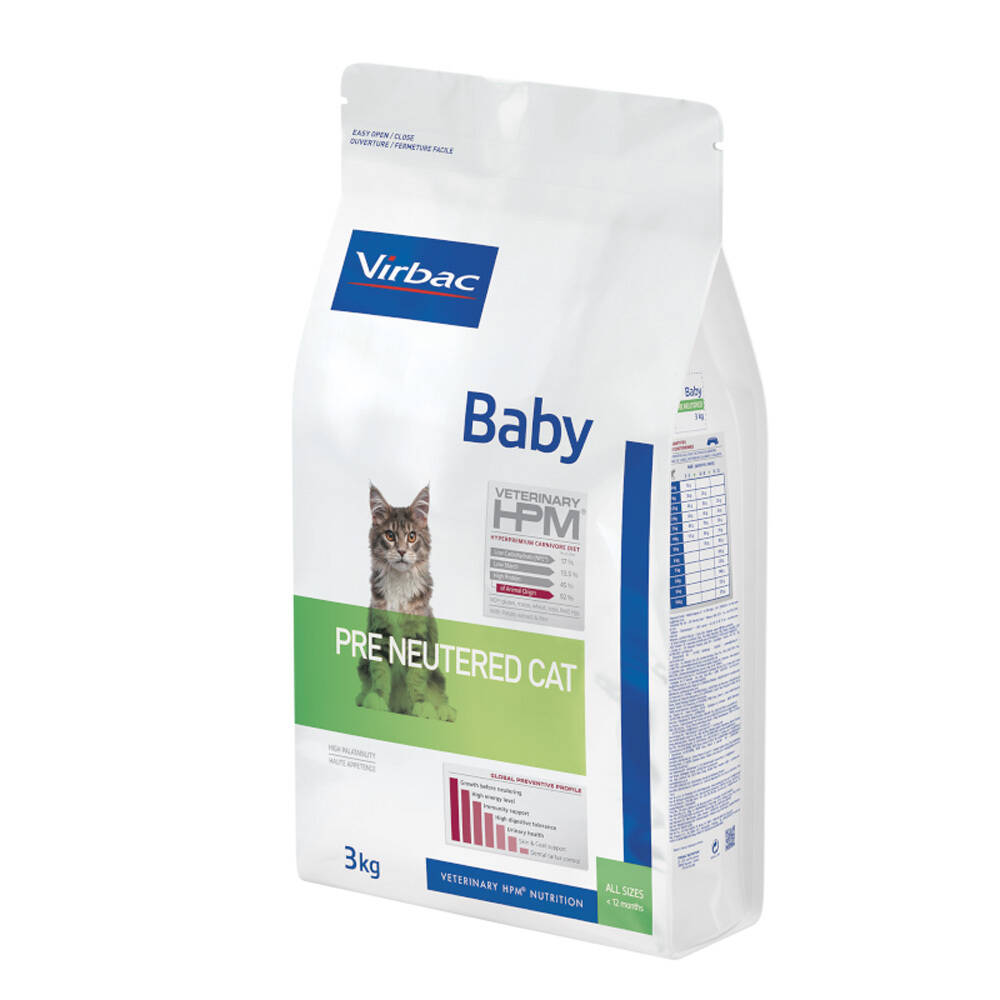 3x3kg veterinary hpm cat baby preneutered virbac kattenvoer aanbieding