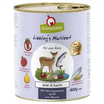 Zooplus Voordeelpakket granatapet lievelings maaltijd 24 x 800 g hondenvoer - wild & zalm, knolgewas, venkel, appel & koolzaadolie aanbieding