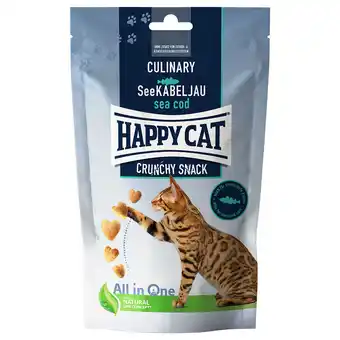 Zooplus 2x70g happy cat culinary crunchy snack kabeljauw kattensnack aanbieding