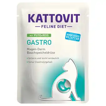 Zooplus Kattovit gastro maaltijdzakjes 12 x 85 g kattenvoer - kalkoen & rijst aanbieding