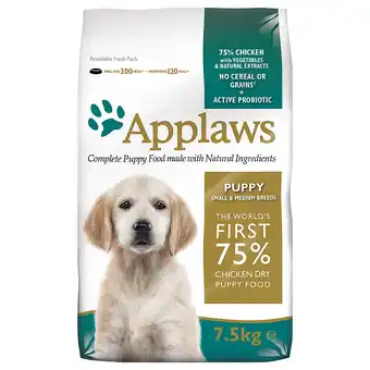 Zooplus 7,5kg puppy small & medium breed kip applaws hondenvoer aanbieding