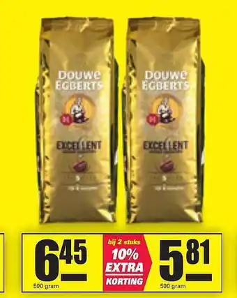 Nettorama Douwe Egberts Excellent 500 gram aanbieding