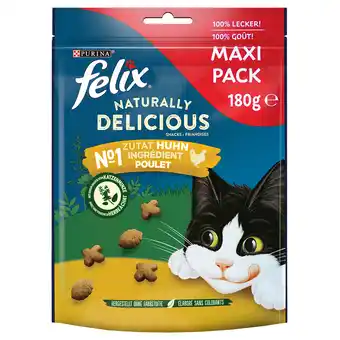 Zooplus Felix naturally delicious kattensnacks - kip & kattenkruid (3 x 180 g) aanbieding