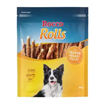 Zooplus 6x200g kauwrollen met kipfilet rocco hondensnacks aanbieding