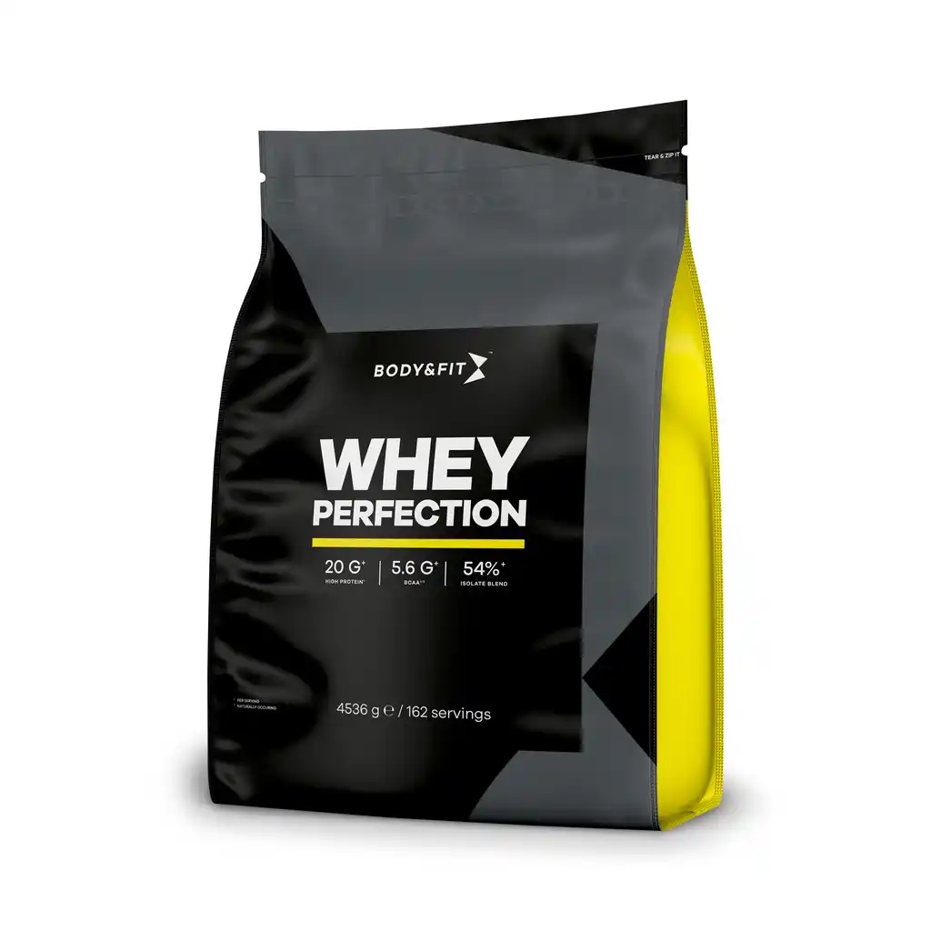 Body & Fit Whey perfection - body & fit - vanilla almond milkshake - 4,53 kg (162 shakes) aanbieding