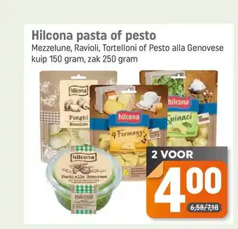 Dagwinkel Hilcona Pasta Of Pesto Mezzelune, Ravioli, Tortelloni Of Pesto Alle Genovese 150 gram aanbieding