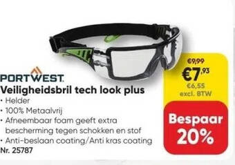 Toolstation Veiligheidsbril tech look plus aanbieding