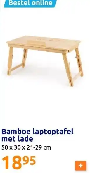 Action Bamboe laptoptafel met lade aanbieding