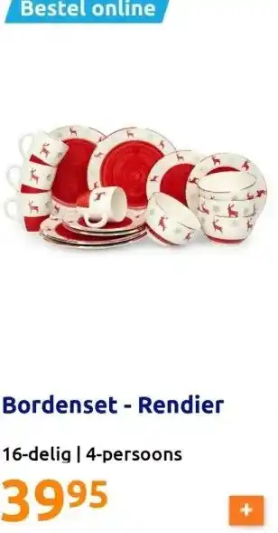 Action Bordenset - rendier aanbieding