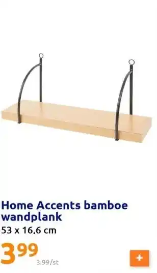 Action Home accents bamboe wandplank aanbieding