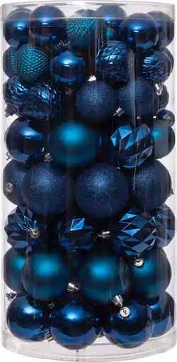 Intratuin Intratuin kerstbal donkerblauw stefano d 3/6/8 cm 100 stuks aanbieding