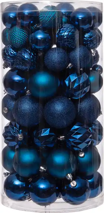 Intratuin Intratuin kerstbal donkerblauw stefano d 3/6/8 cm 100 stuks aanbieding