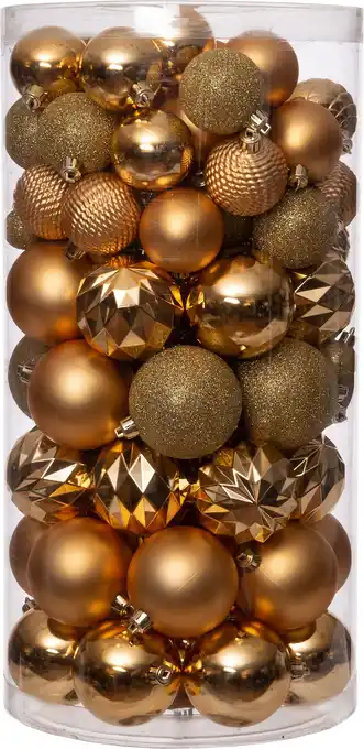 Intratuin Intratuin kerstbal goud d 3/6/8 cm 100 stuks aanbieding