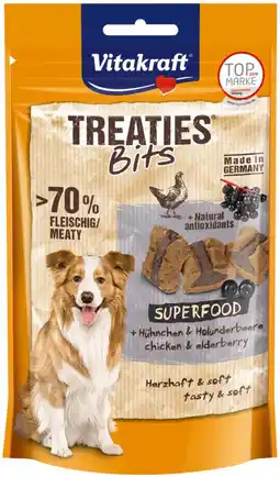 Intratuin Vitakraft hondensnoepjes treaties bits kip en vlierbessen 100 g aanbieding