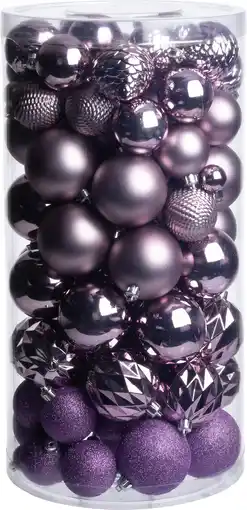 Intratuin Intratuin kerstbal mix illinois lila d 3 / 6 / 8 cm 100 stuks aanbieding