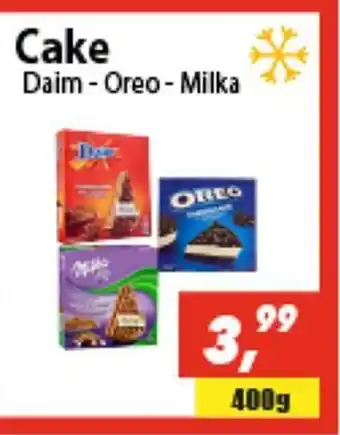 Tanger Markt Cake Daim-Oreo-Milka 400 g aanbieding