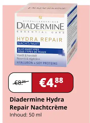 Voordeeldrogisterij Diadermine Hydra Repair Nachtcrème Inhoud: 50 ml aanbieding