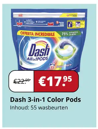 Voordeeldrogisterij Dash 3-in-1 Color Pods aanbieding