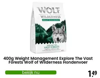 Zooplus 400g Weight Management Explore The Vast Forests Wolf of Wilderness Hondenvoer aanbieding