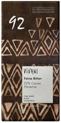 De Online Drogist Vivani chocoladereep puur 92% cacao 80gr aanbieding