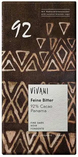 De Online Drogist Vivani chocoladereep puur 92% cacao 80gr aanbieding