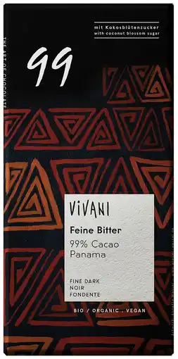 De Online Drogist Vivani chocoladereep puur 99% cacao 80gr aanbieding