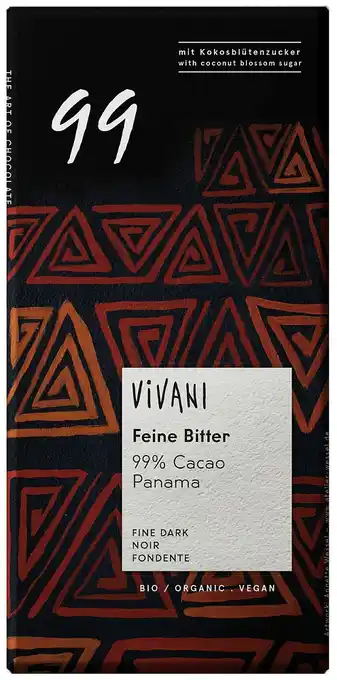 De Online Drogist Vivani chocoladereep puur 99% cacao 80gr aanbieding