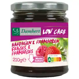 De Online Drogist Damhert low carb confituur framboos/aardbei 210gr aanbieding