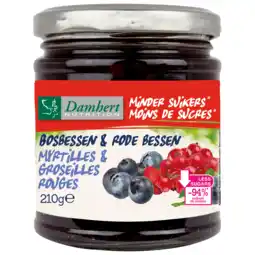 De Online Drogist Damhert low carb confituur bosbessen & rode bessen 210gr aanbieding