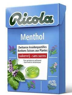 De Online Drogist Ricola kruidenpastilles menthol suikervrij 50gr aanbieding