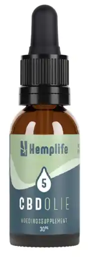 De Online Drogist Hemplife cbd olie 5% druppels 30ml aanbieding