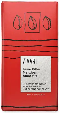 De Online Drogist Vivani chocoladereep puur met marsepein 100gr aanbieding