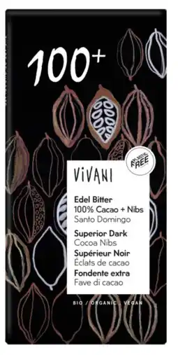 De Online Drogist Vivani chocoladereep superior dark 100% 80gr aanbieding